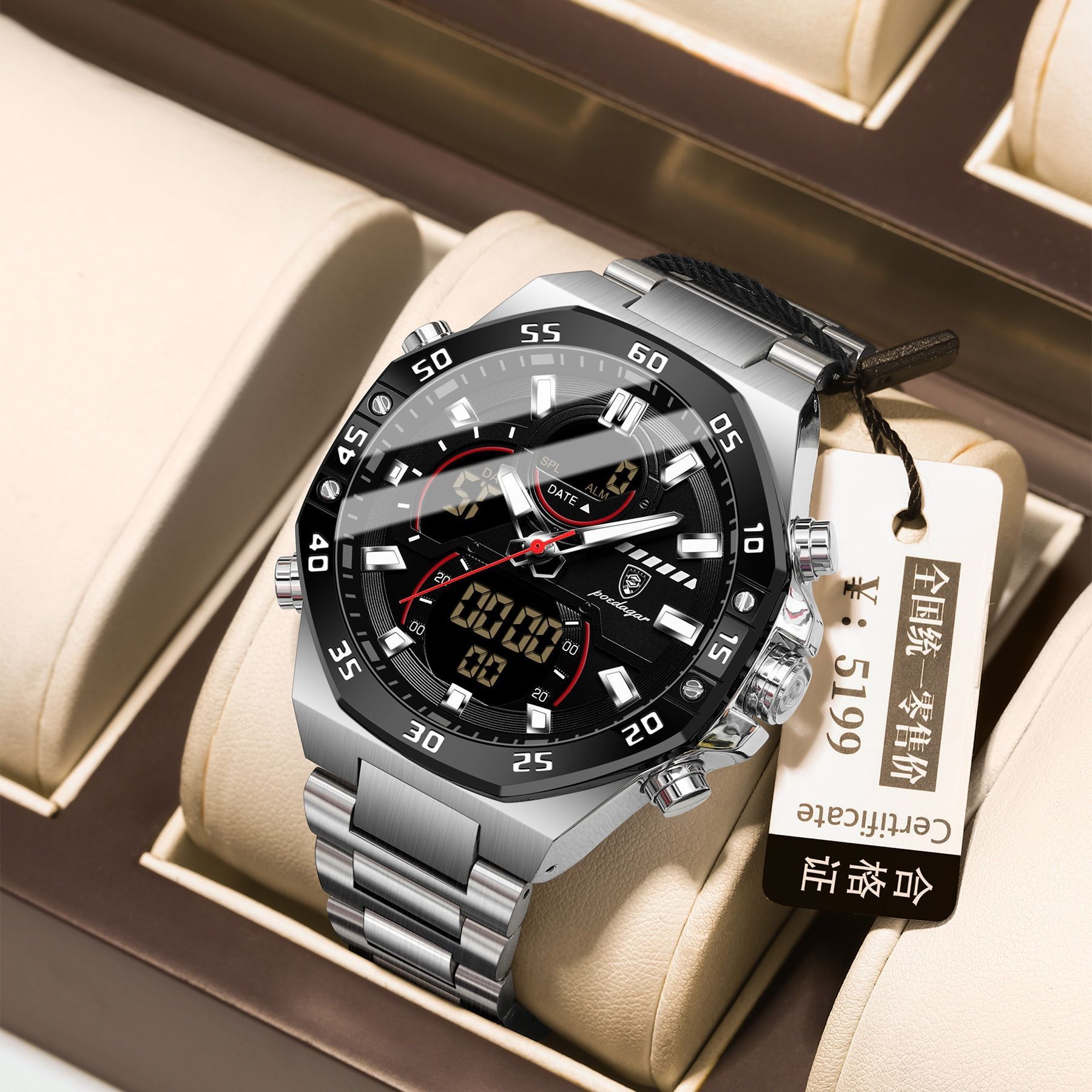 New Multifunctional Waterproof Electronic Watch for Men