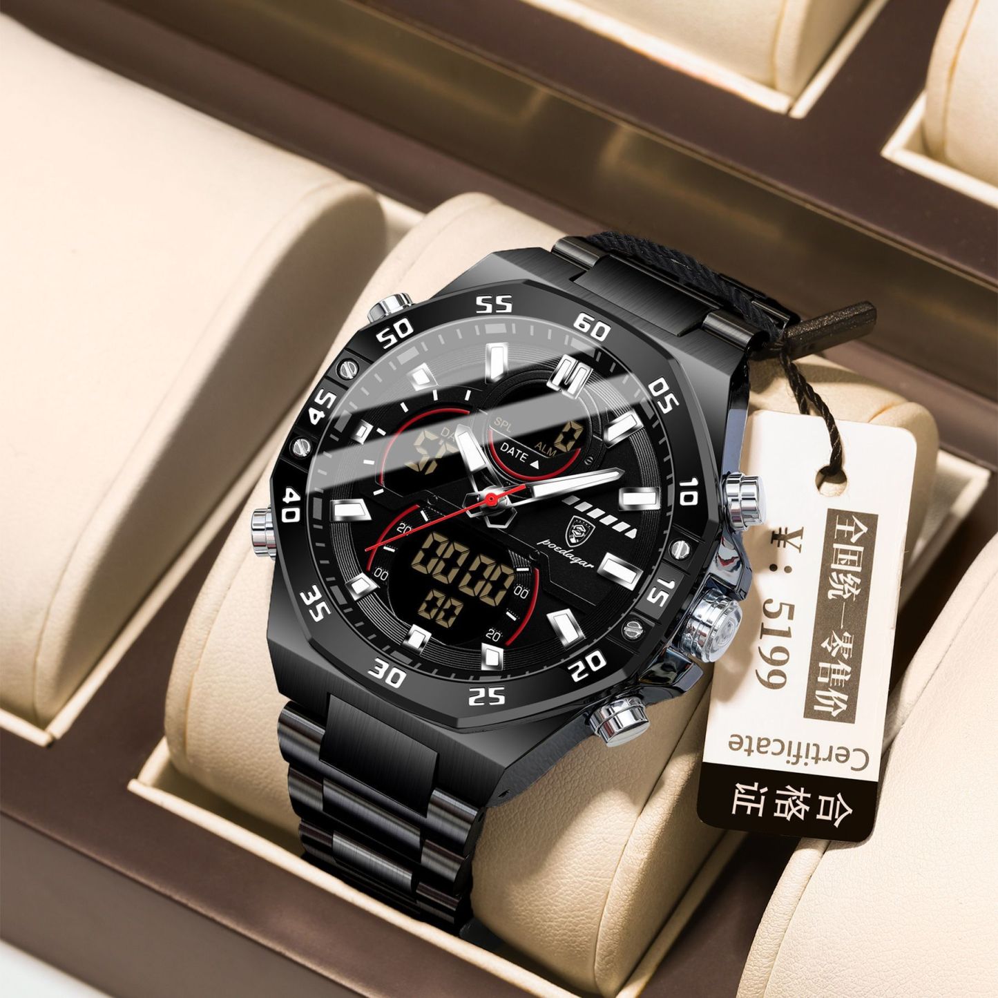 New Multifunctional Waterproof Electronic Watch for Men