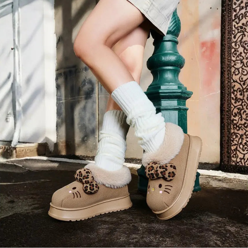 Comfy Hello KT Fur Boots