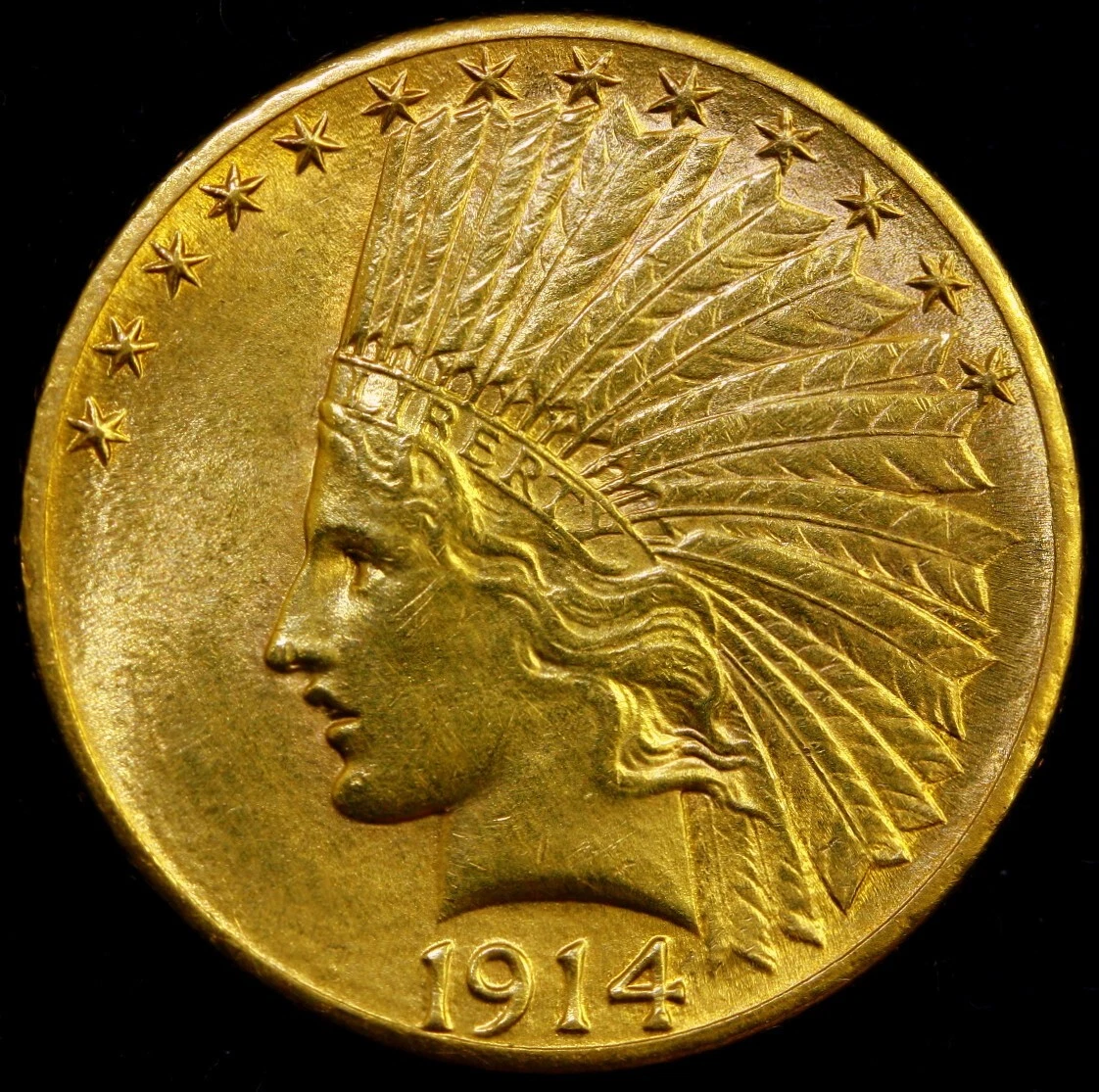1908-1916 D $10 Indian Head Gold Eagle Coin