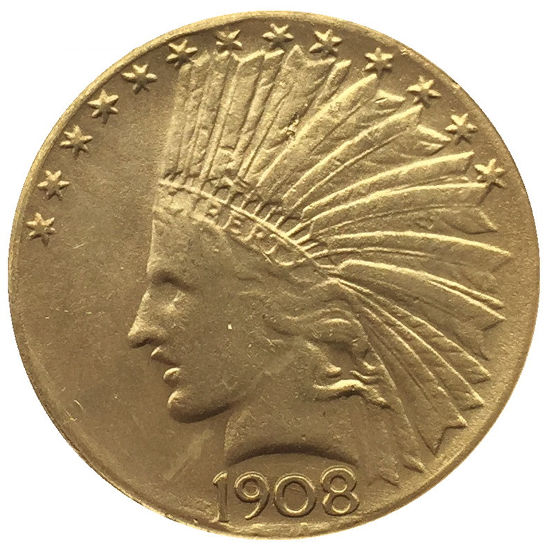 1908-1916 D $10 Indian Head Gold Eagle Coin
