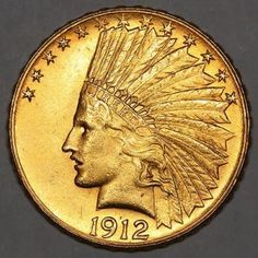 1908-1916 D $10 Indian Head Gold Eagle Coin