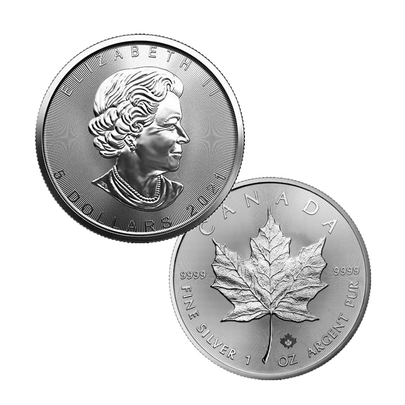👑👑Queen's Anniversary🍁2021-2024-Royal Canadian Mint Queen's Maple Leaf Silver Dollar