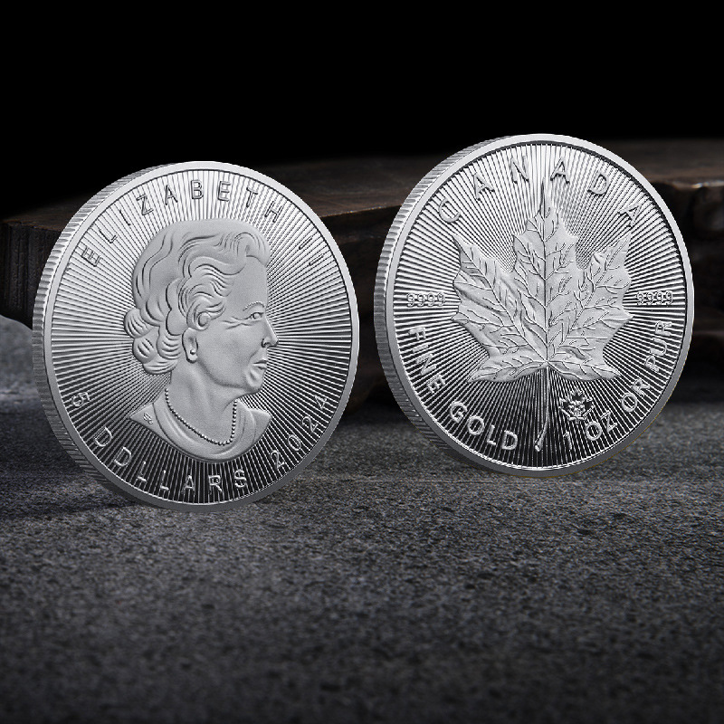 👑👑Queen's Anniversary🍁2021-2024-Royal Canadian Mint Queen's Maple Leaf Silver Dollar