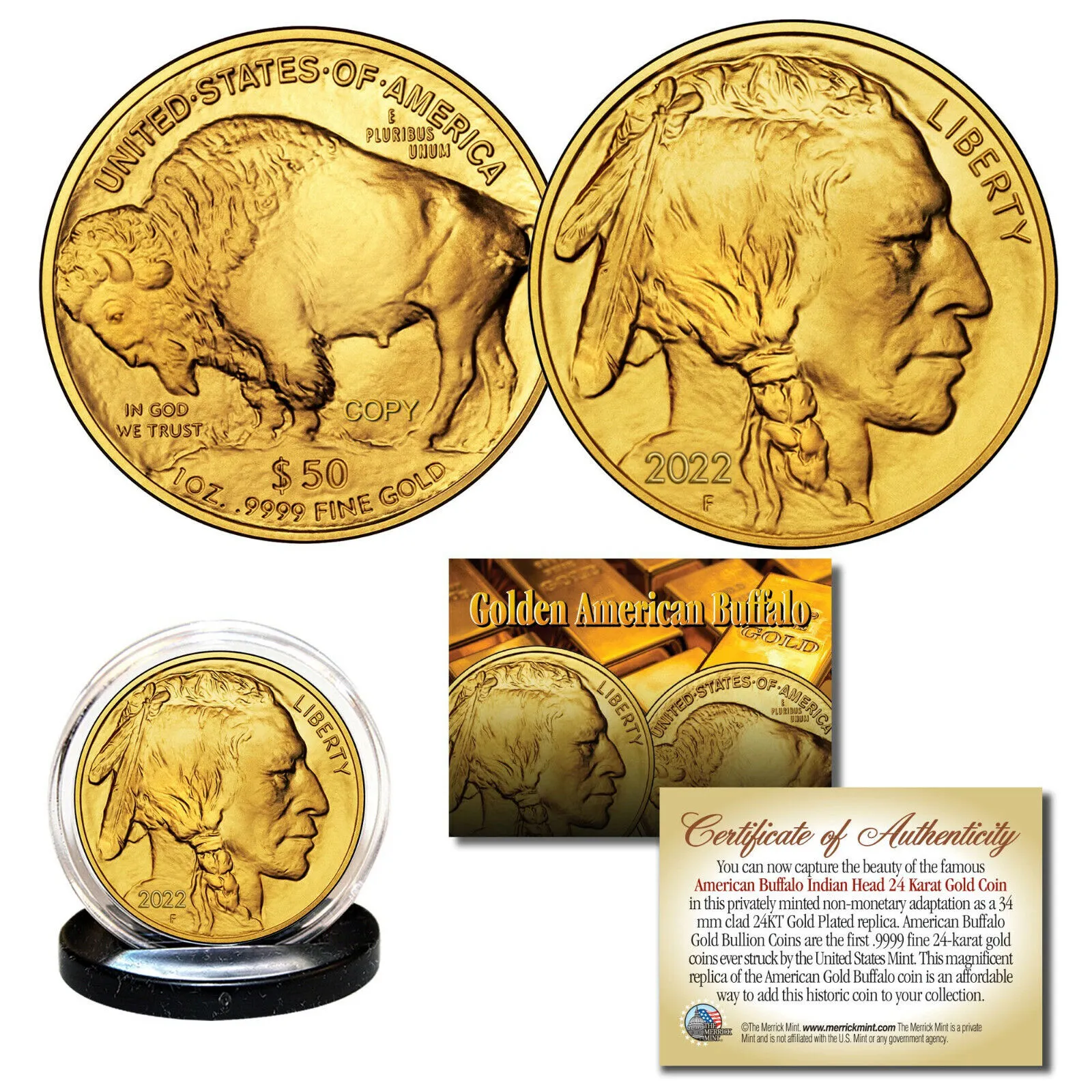 🔥HOT SELLER🔥2022-2025 American Gold Buffalo - BU Coin