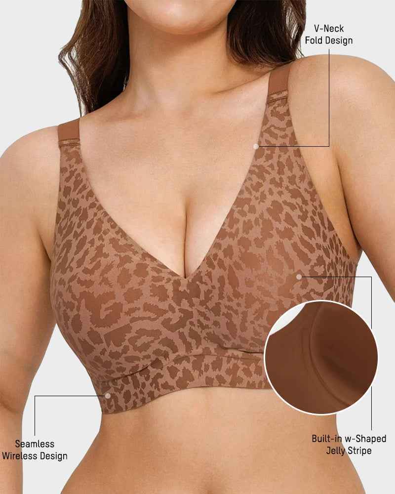 Wireless Leopard V-Neck Contour Bra（副本）