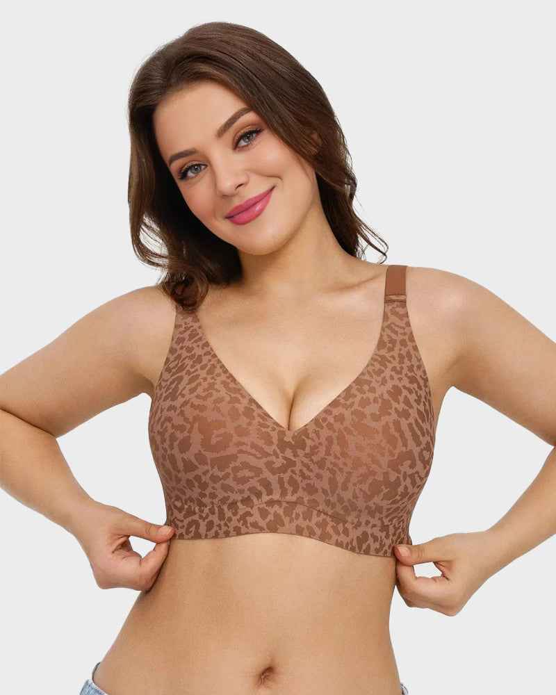 Wireless Leopard V-Neck Contour Bra（副本）