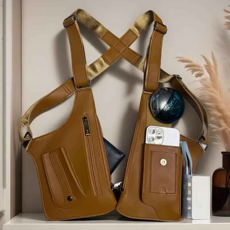 🔥Last Day 48% OFF-Premium Leather Adjustable Underarm Shoulder Bag for Men