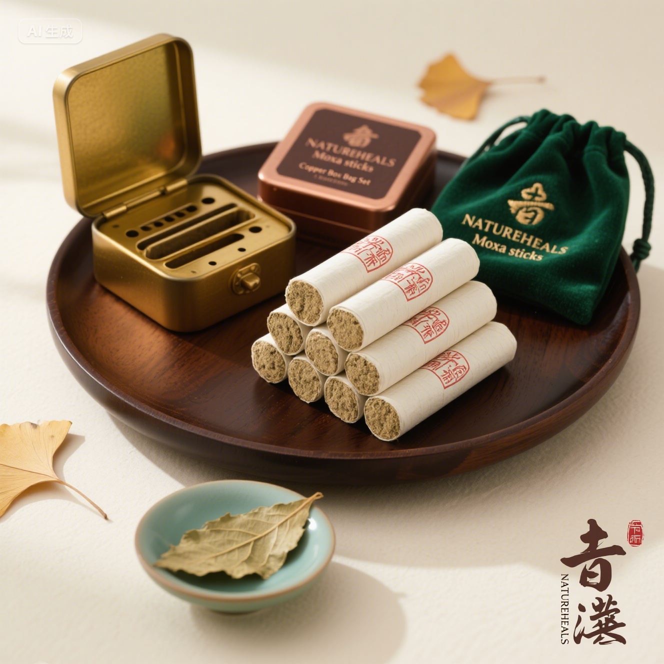 Moxa sticks with Copper Box Bag