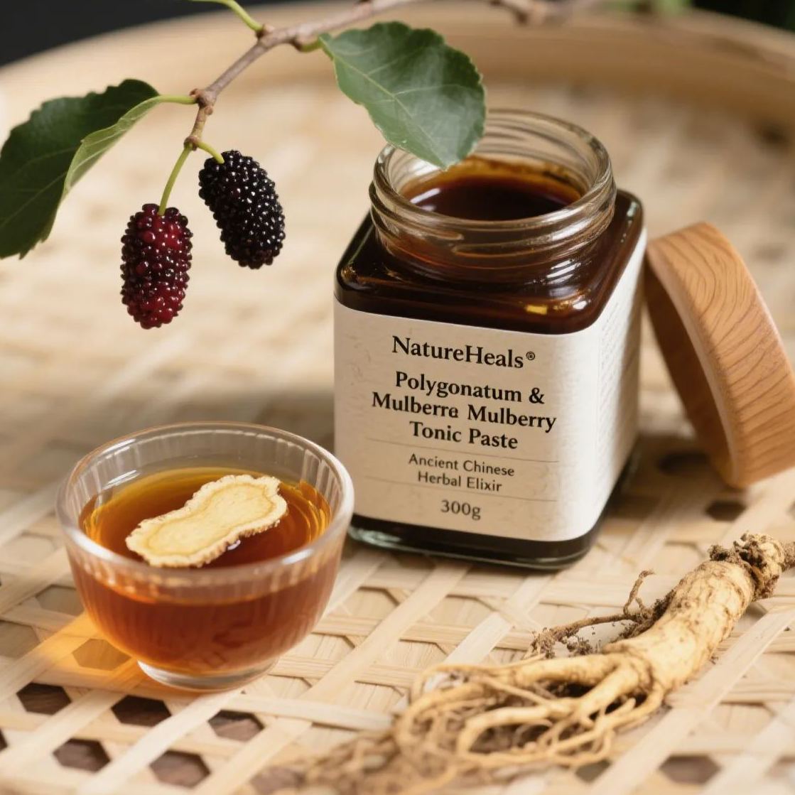 NATUREHEALS Polygonatum & Mulberry Tonic Paste - Ancient Chinese Herbal Elixir (300g)