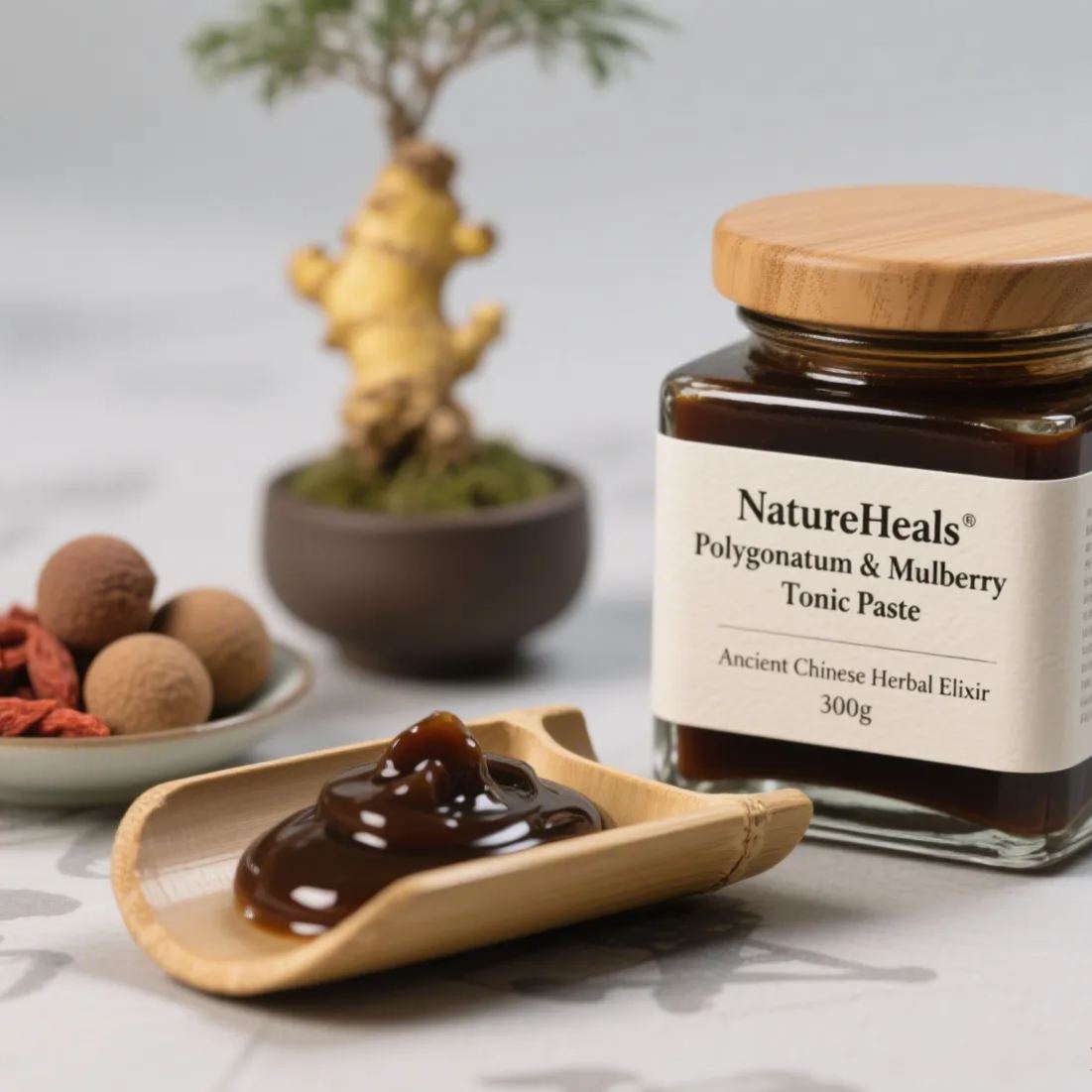 NATUREHEALS Polygonatum & Mulberry Tonic Paste - Ancient Chinese Herbal Elixir (300g)