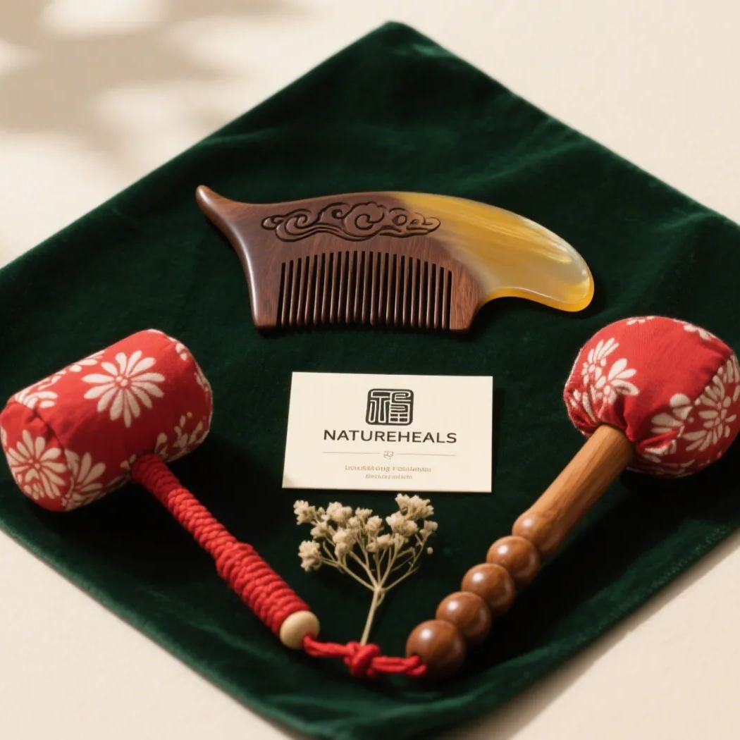 TCM massage tools( sandal wood, msssage comb, guasha, massage stick, massage hammer)