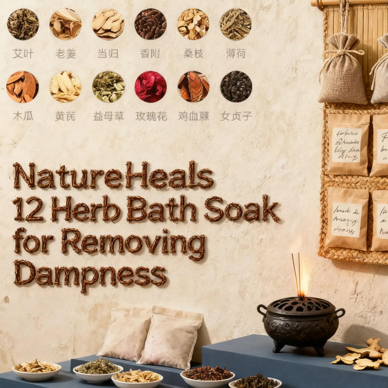 12 Herb Bath Soak for Removing Dampness