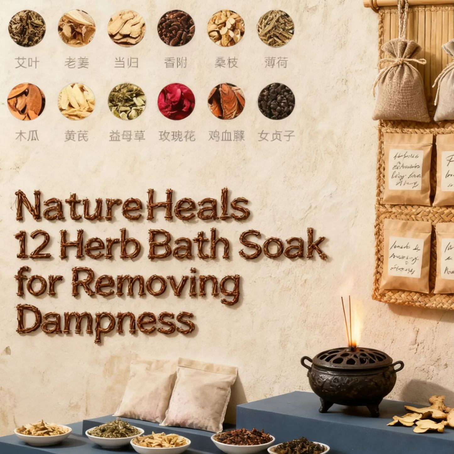 12 Herb Bath Soak for Removing Dampness