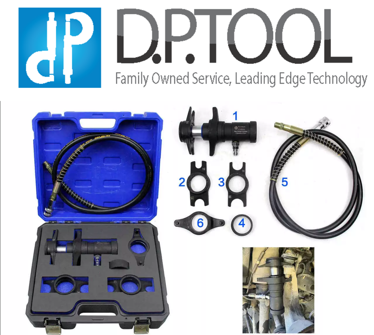 Strumento idraulico per la rimozione dei giunti sferici per tutte le serie di auto, con baionetta 19/23/26/31/30/36