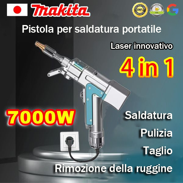 Pistola per saldatura laser portatile innovativa 4 in 1 da 7000 W