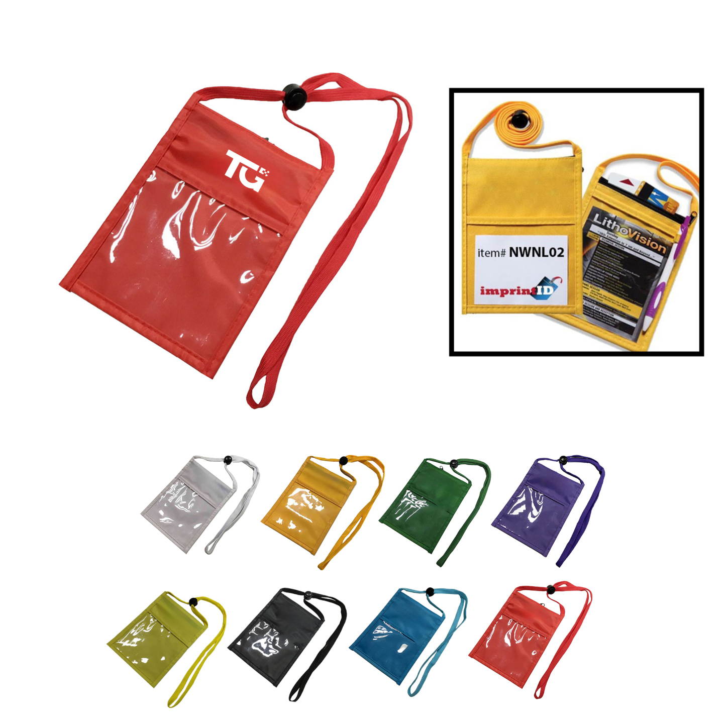 Versatile Neck Wallet for Trade Shows w/ Adjustable Cord