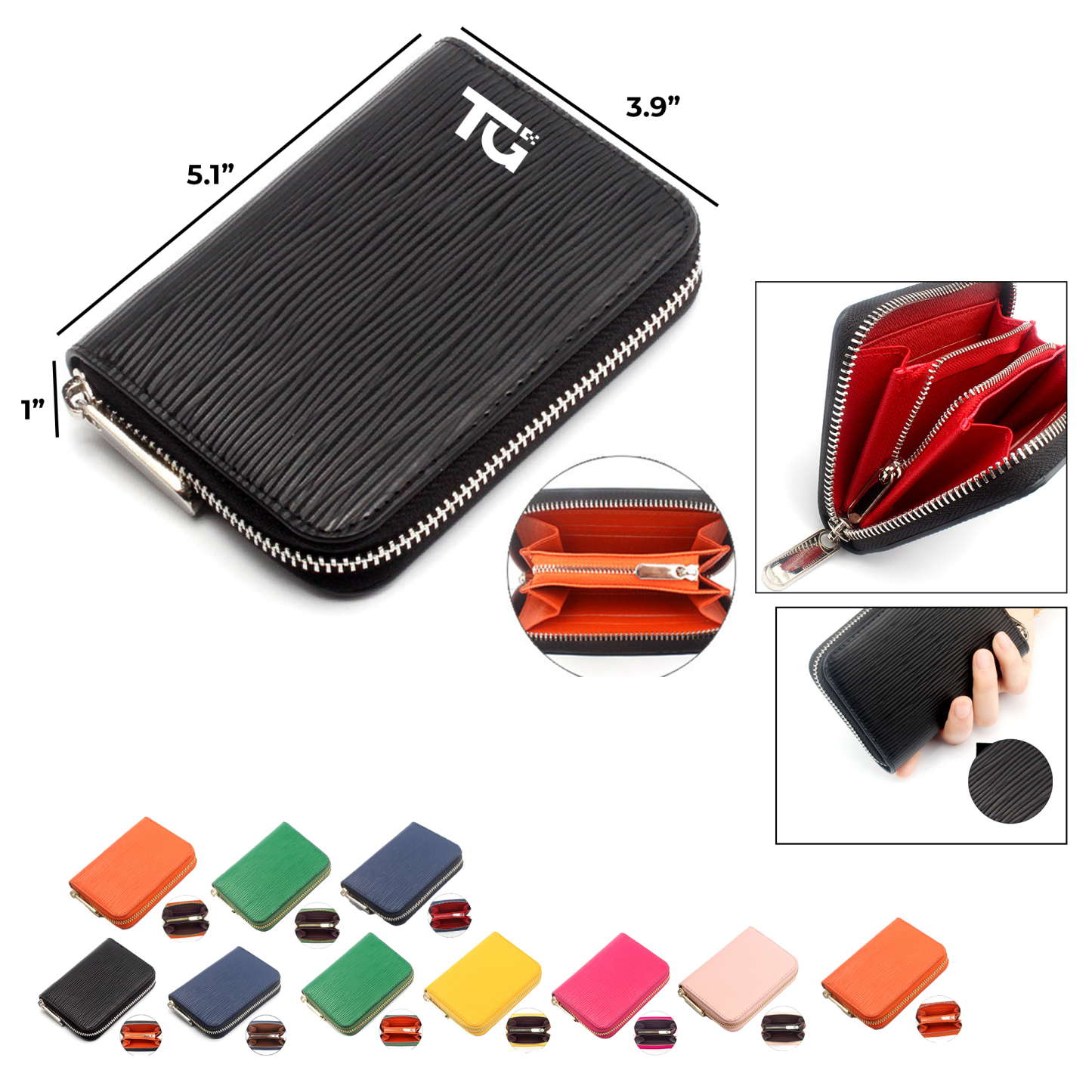 Genuine Water Ripple Leather Wallet or Men & Women