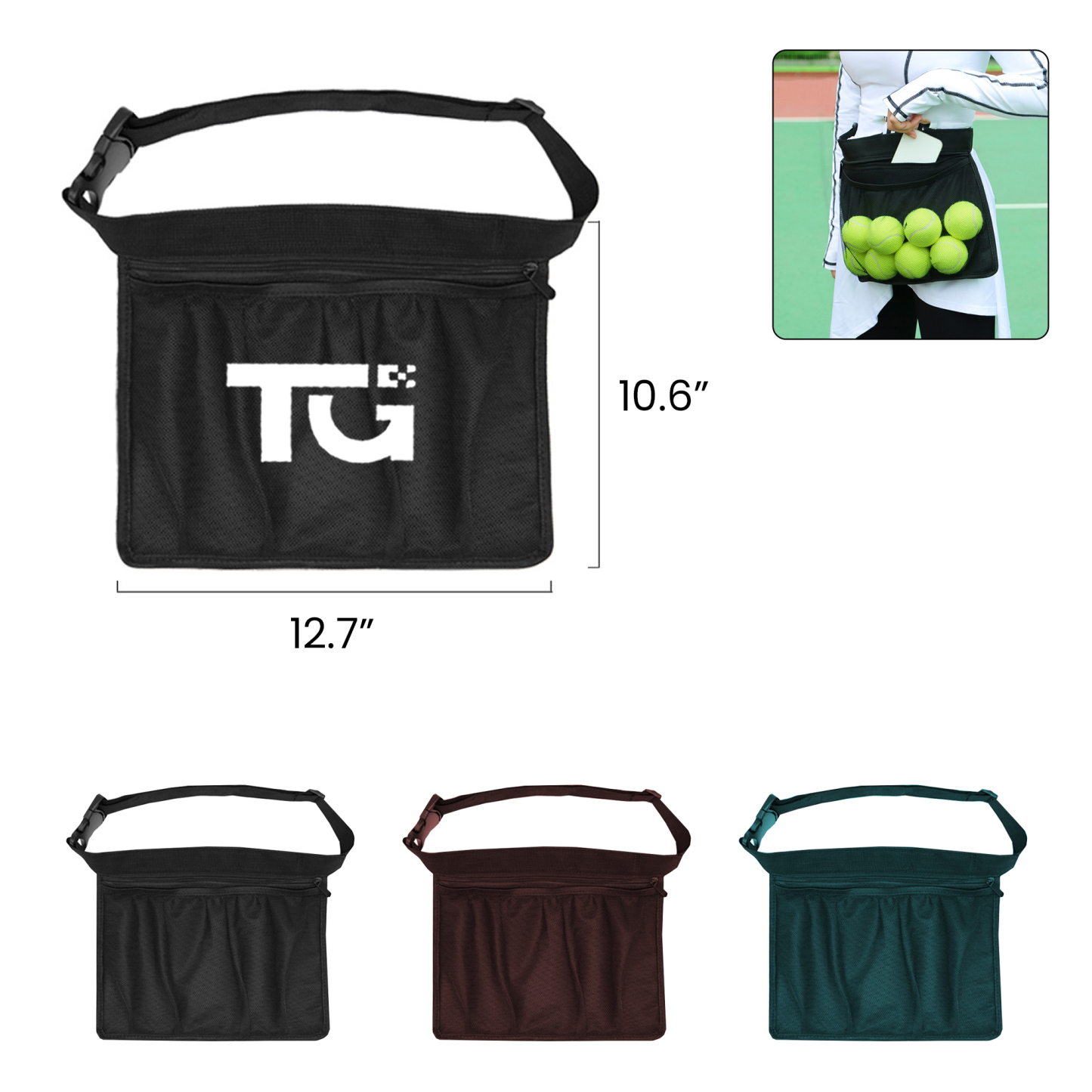 Serving Practice Waist Pouch for Ball Storage