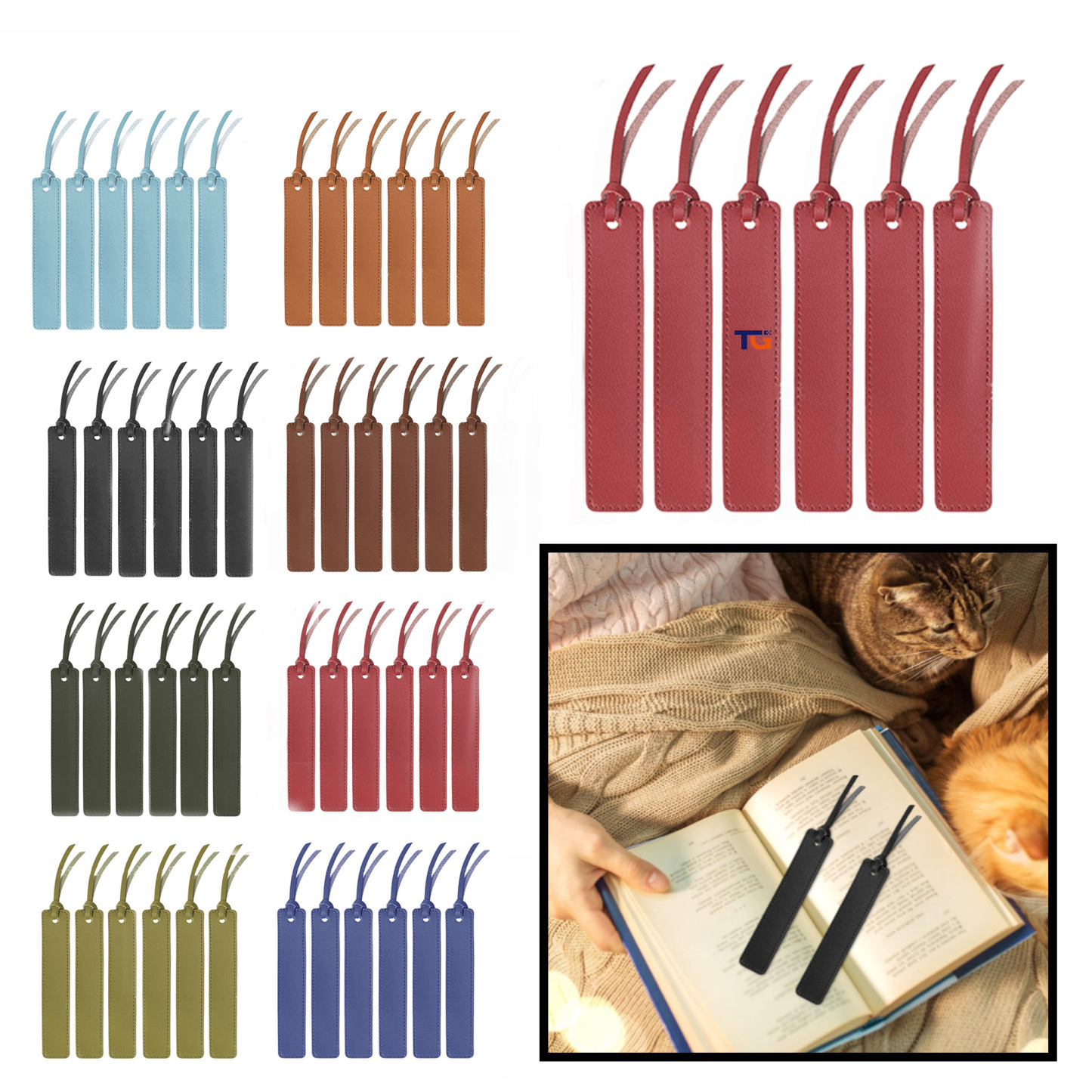 Vintage PU Leather Bookmark w/ Tassel for Book Lovers