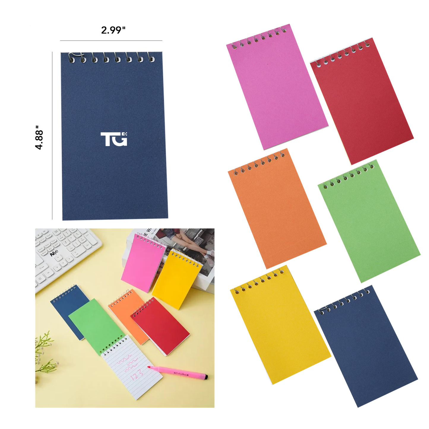 Pastel Pocket Notebook w/ College-Ruled Pages for Quick Note
