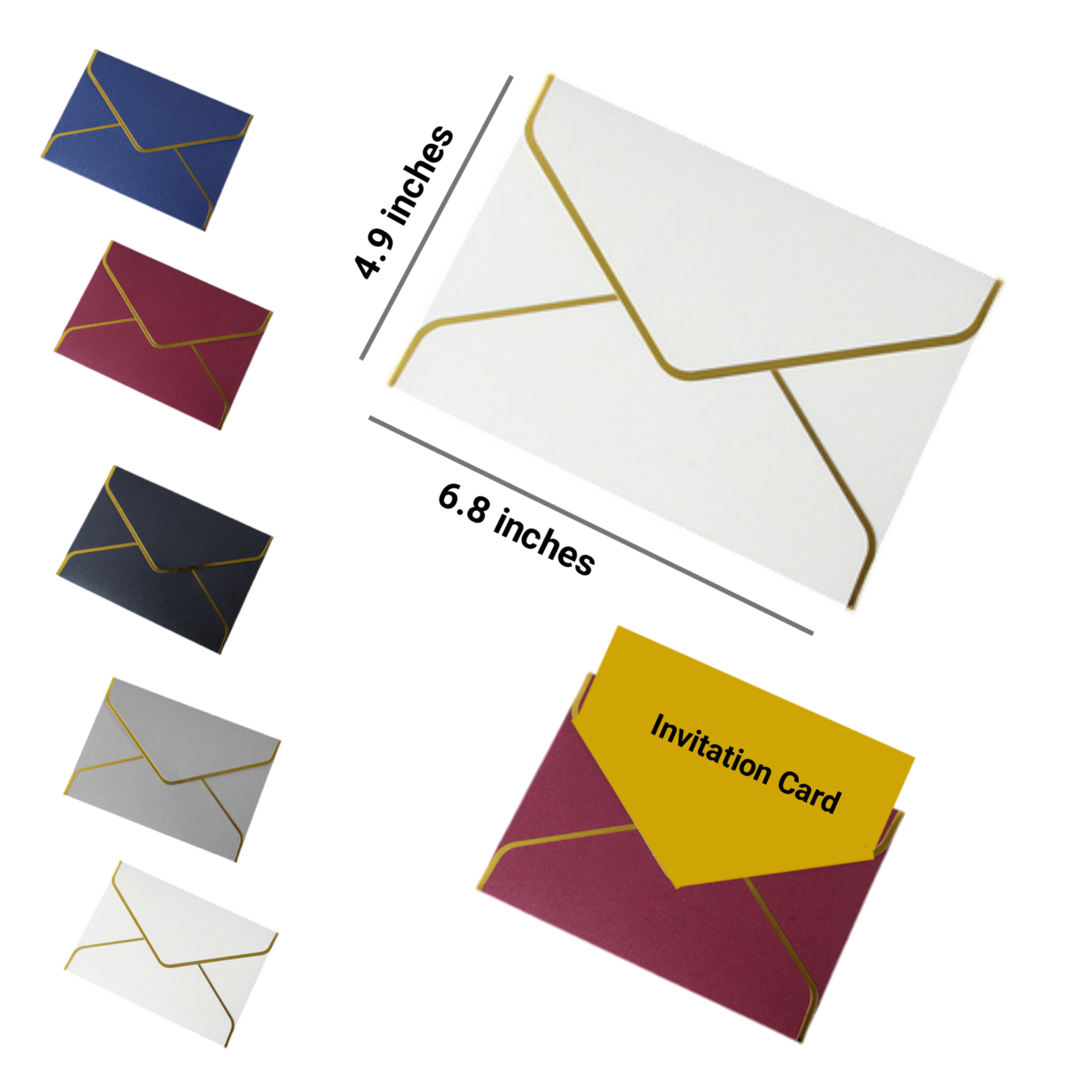 Gold-Edged Pearlescent Envelopes for Invitations & Events
