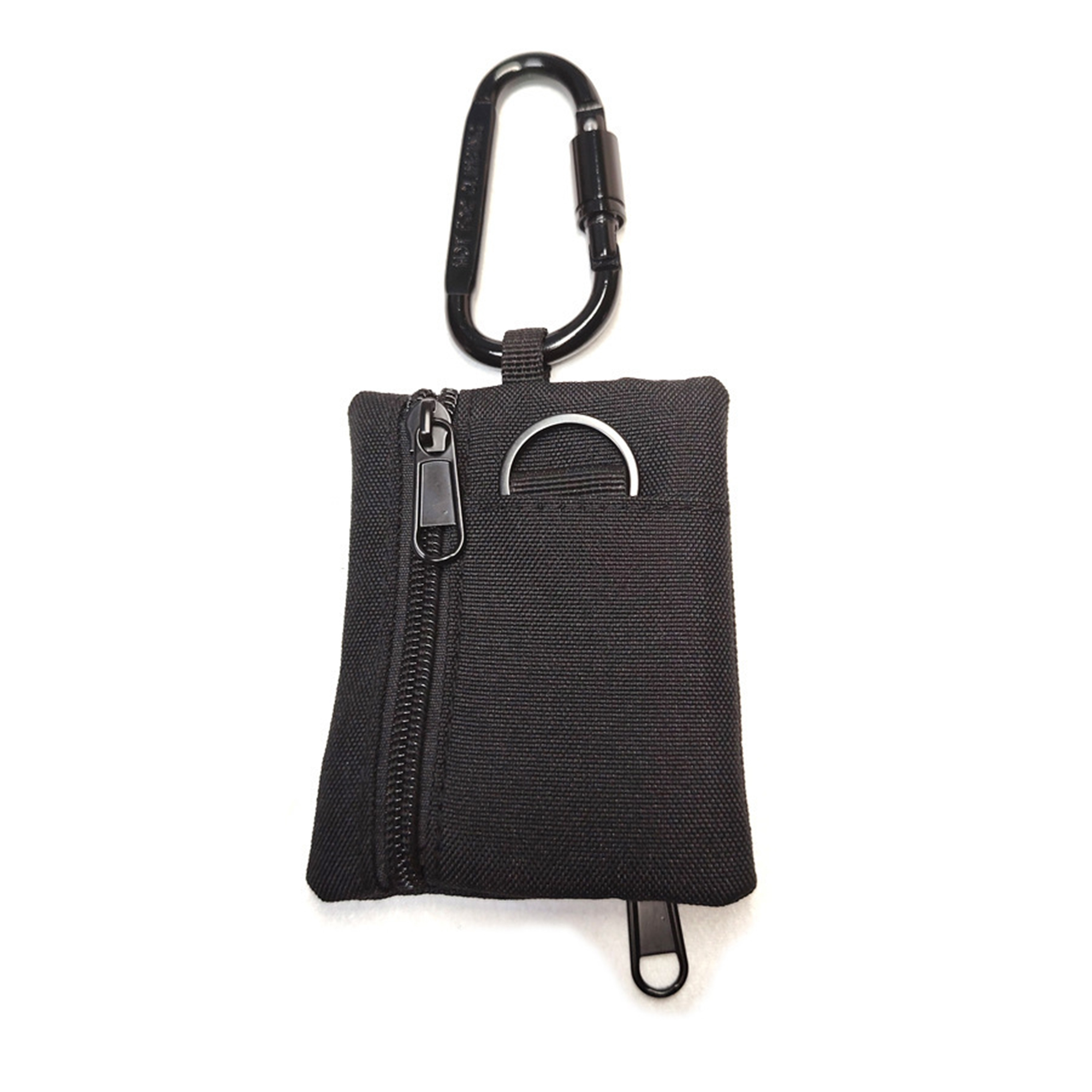Mini Tactical Pouch w/ Dual Zippered Pockets & D-Ring Clip