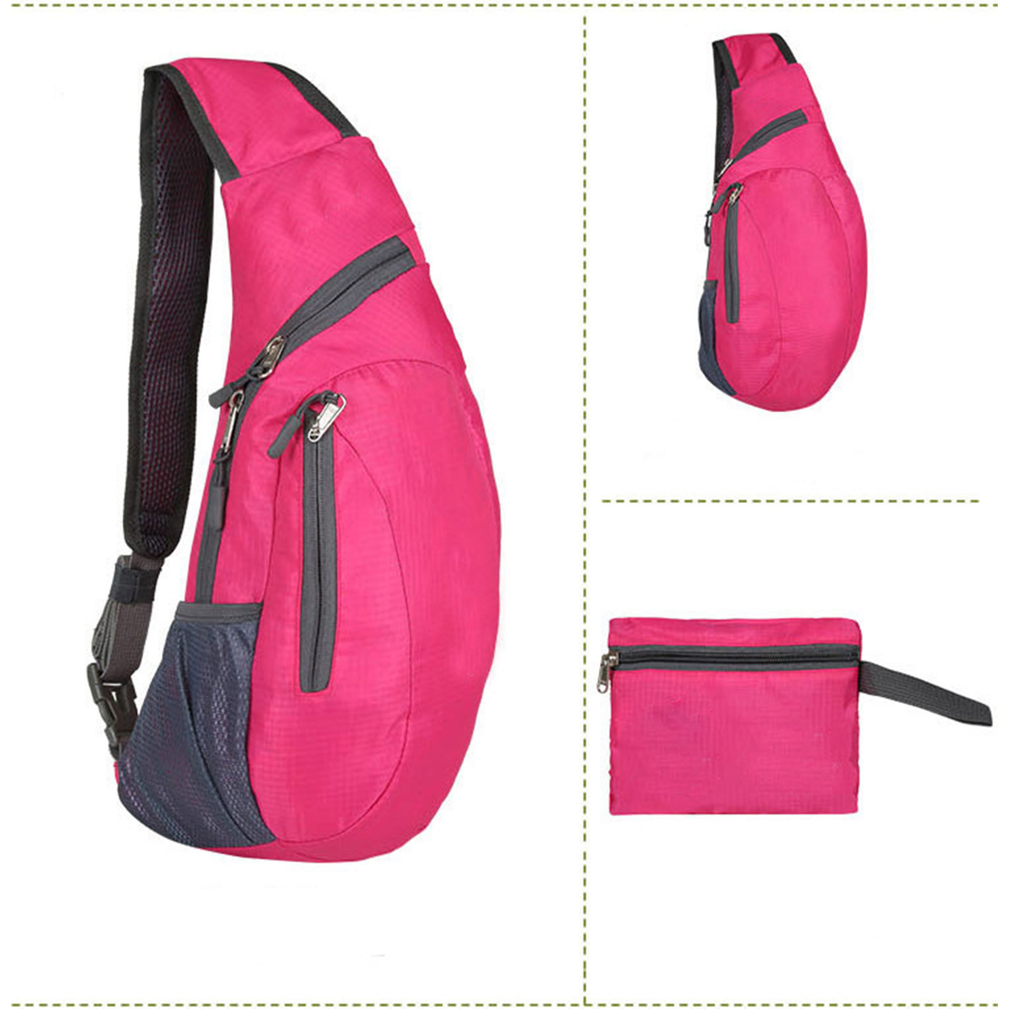 Lightweight Foldable Polyester Chest Bag w/ Adjustable Strap