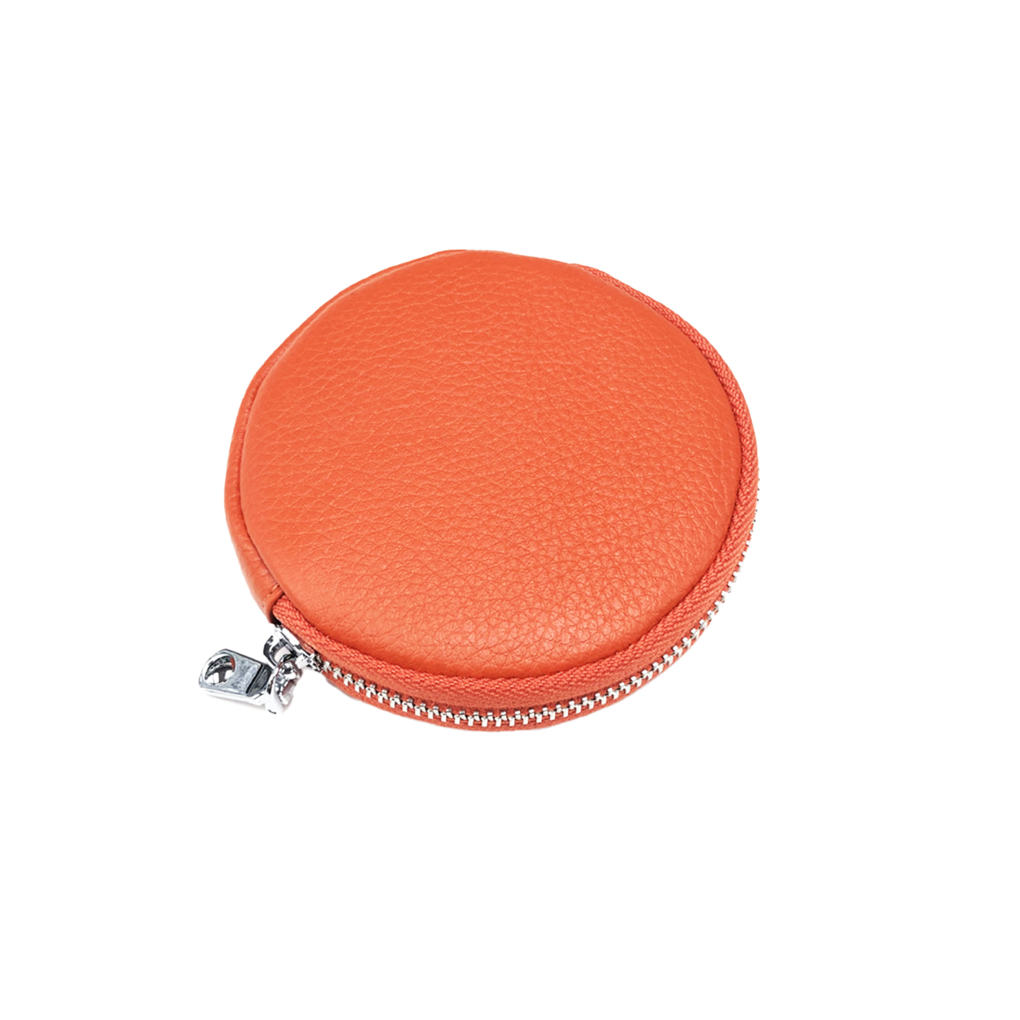 Genuine Leather Round Coin Purse w/ Key Ring for Essentials