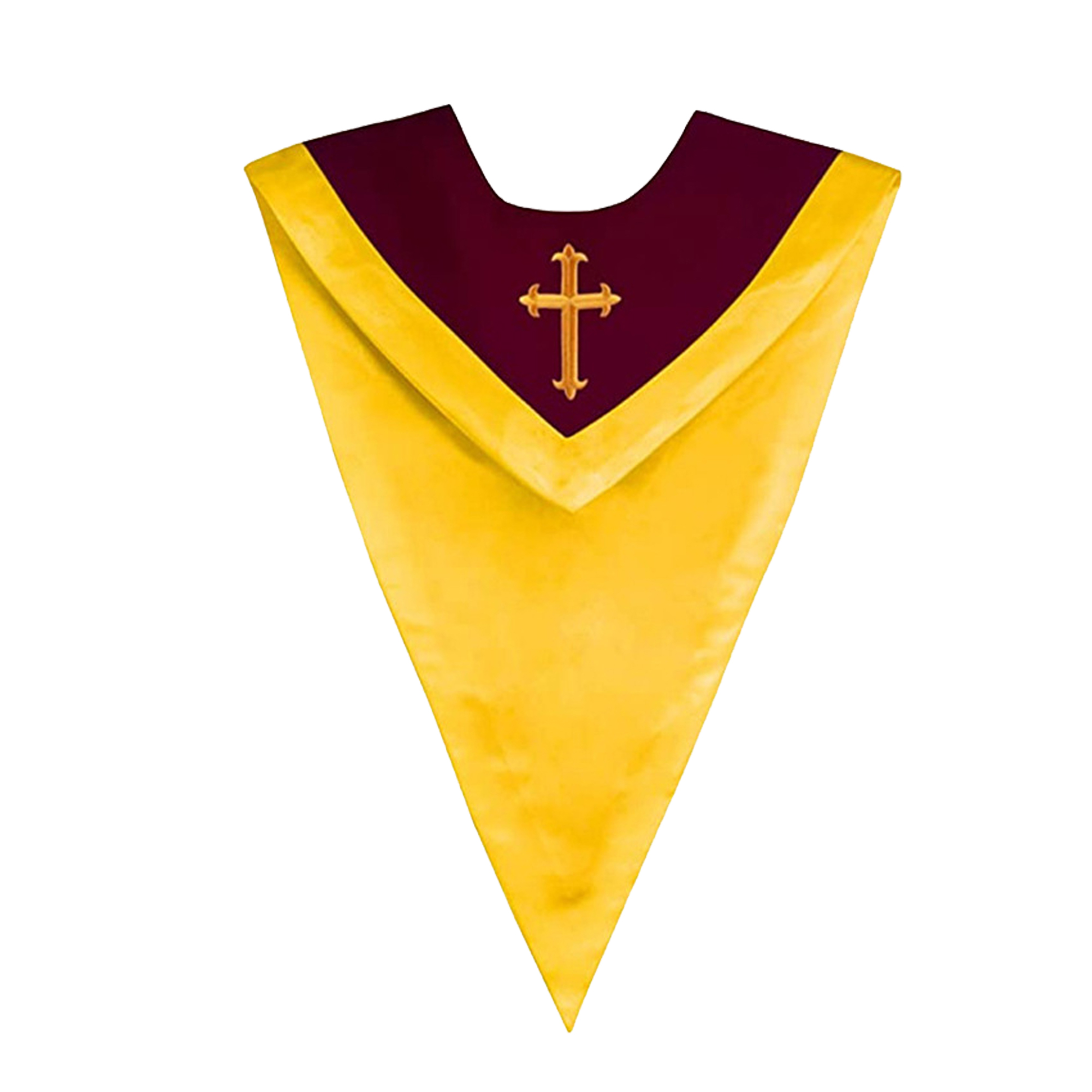 V-Shaped Embroidered Choir Stole for Church & Special Events