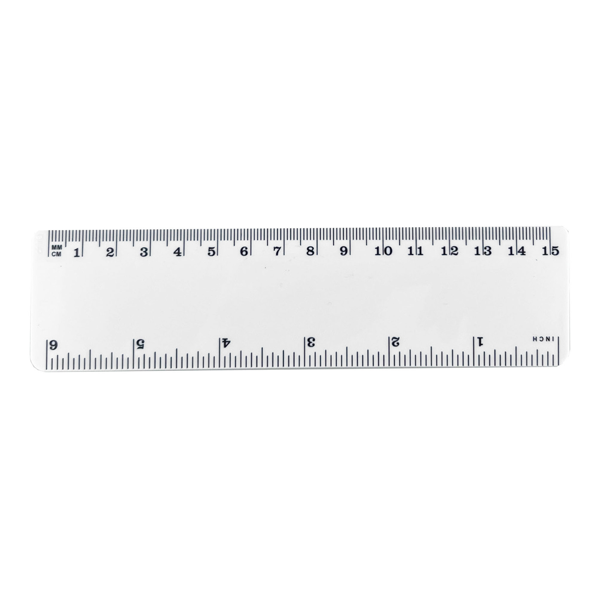 6" Plastic Straight Ruler w/ Dual Scale for School & Office
