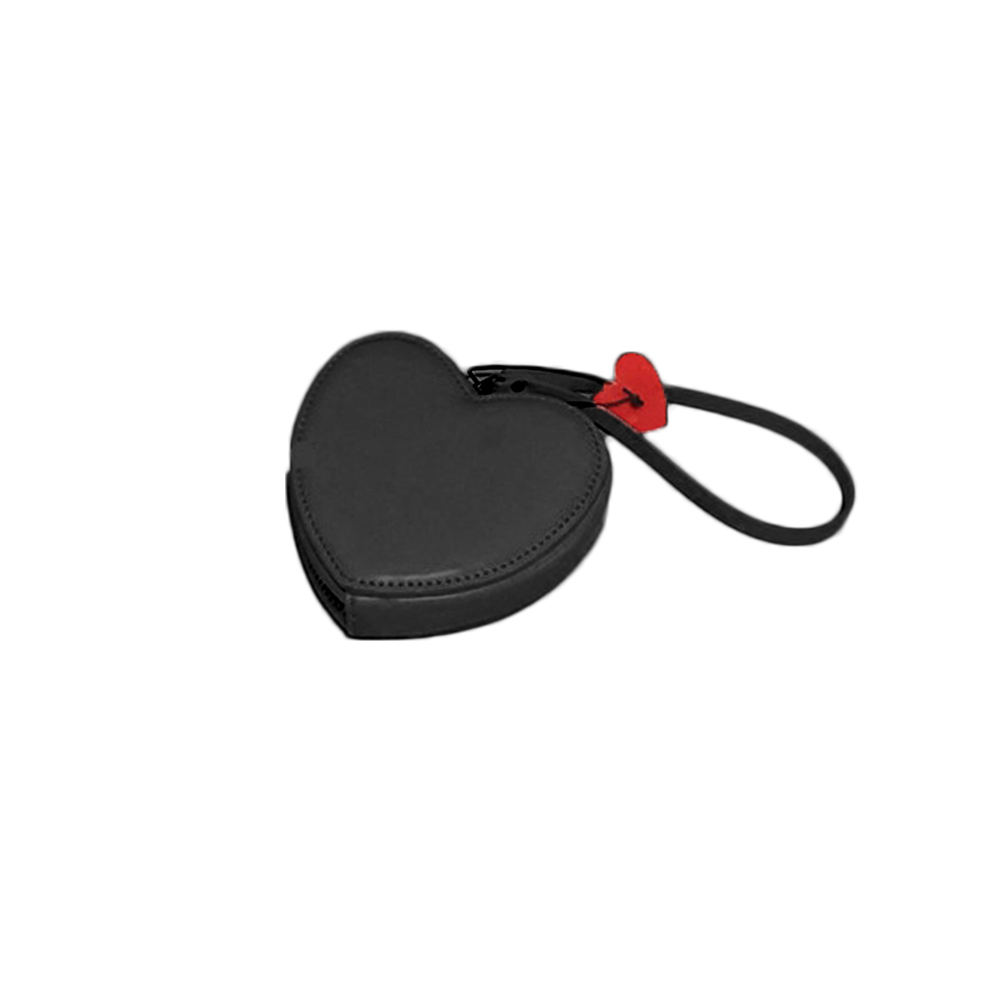 Shiny PU Leather Heart Wristlet Purse w/ Zipper