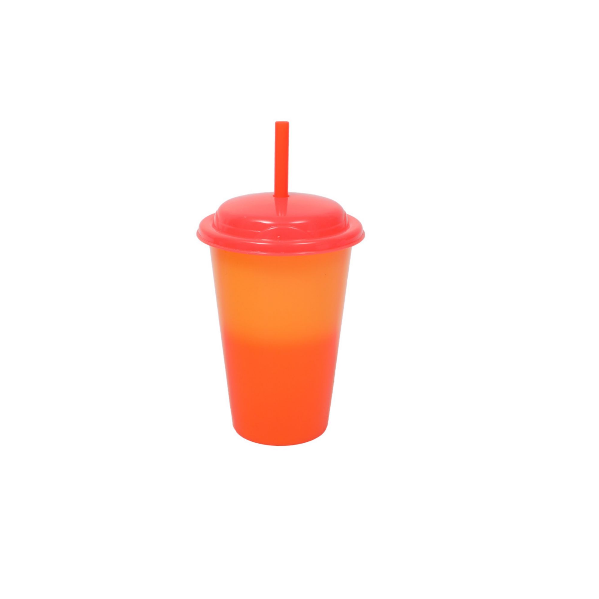 12oz Color-Changing Plastic Tumbler w/ Lid & Straw for Kids