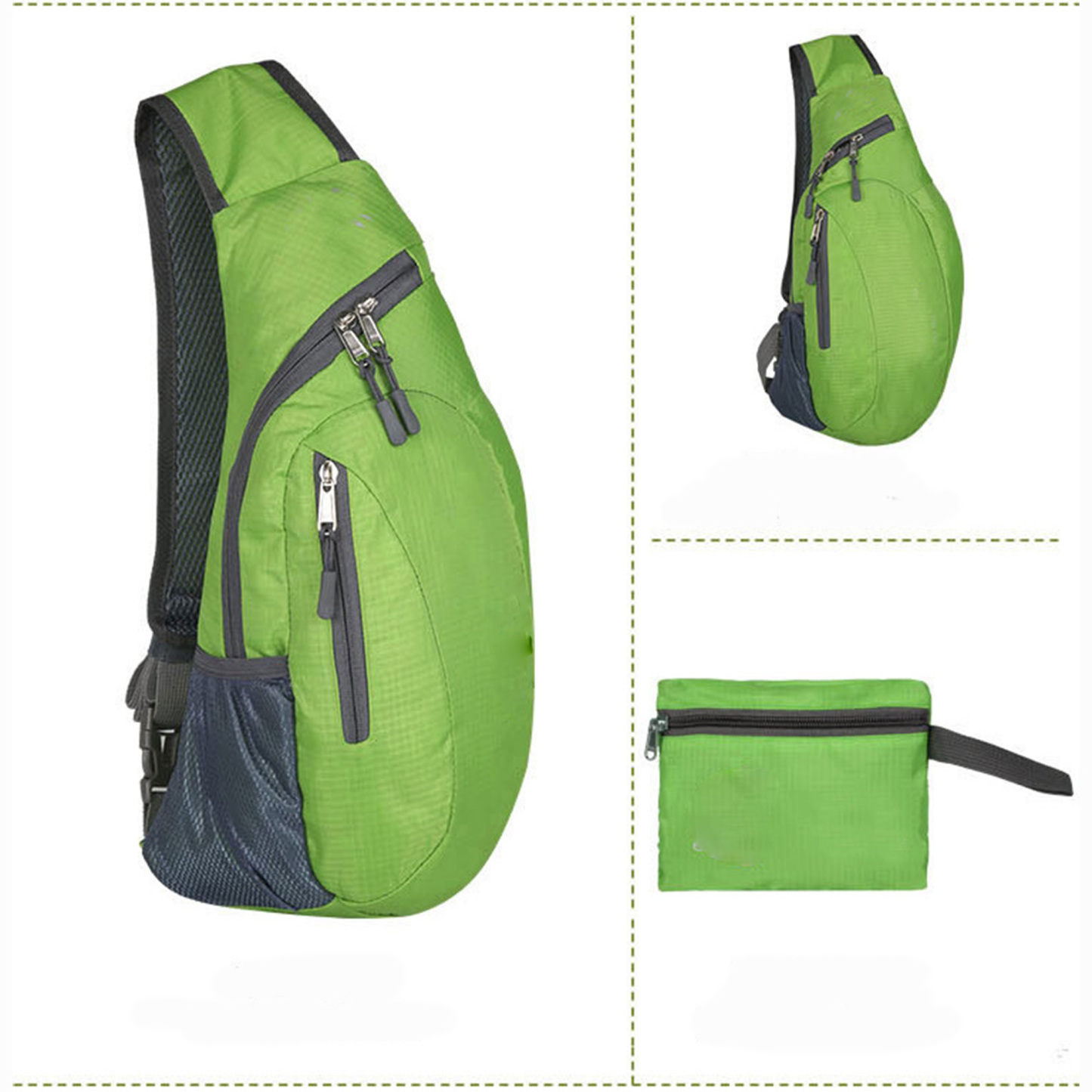 Lightweight Foldable Polyester Chest Bag w/ Adjustable Strap