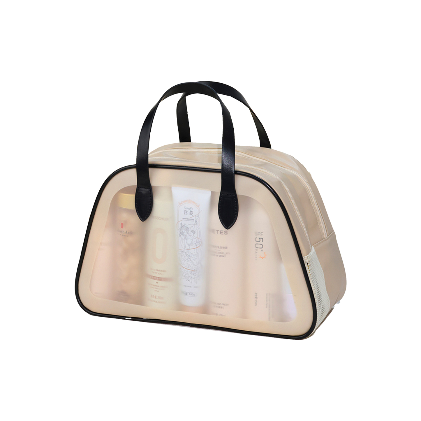 Multi-Compartment Travel Makeup Bag for Wet & Dry Storage