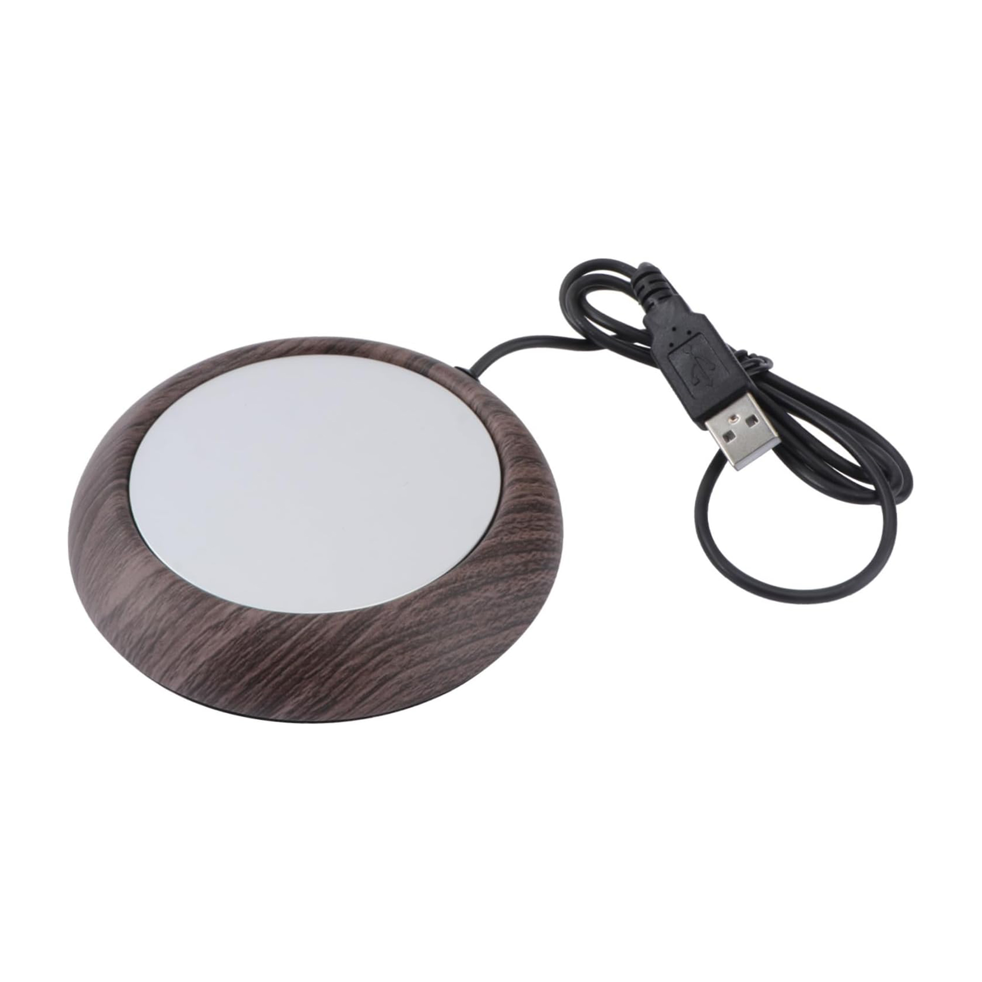 Large Size USB Cup Warmer w/ Wood Grain Metal Heating Base