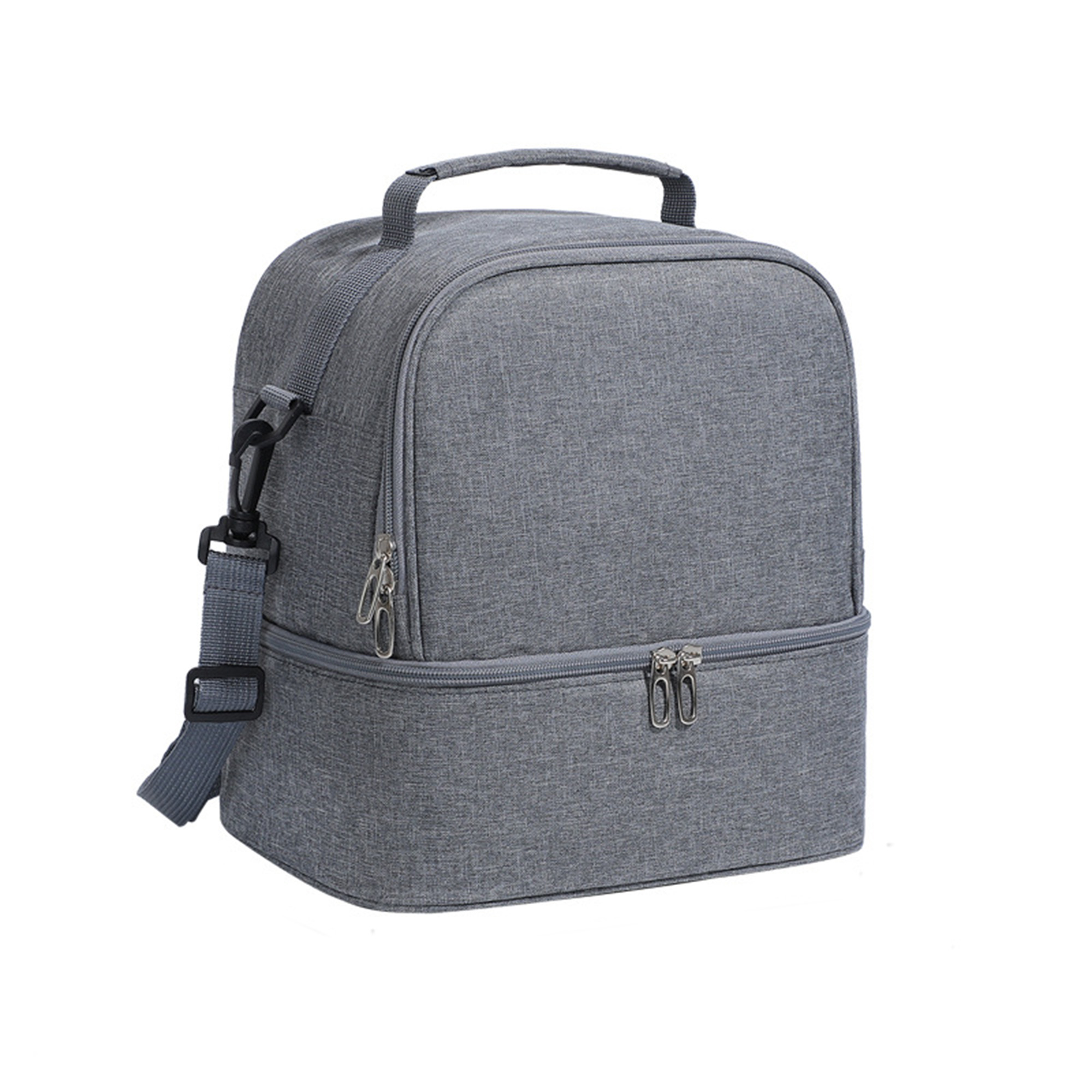 Double Layer Insulated Lunch Bag w/ Adjustable Strap