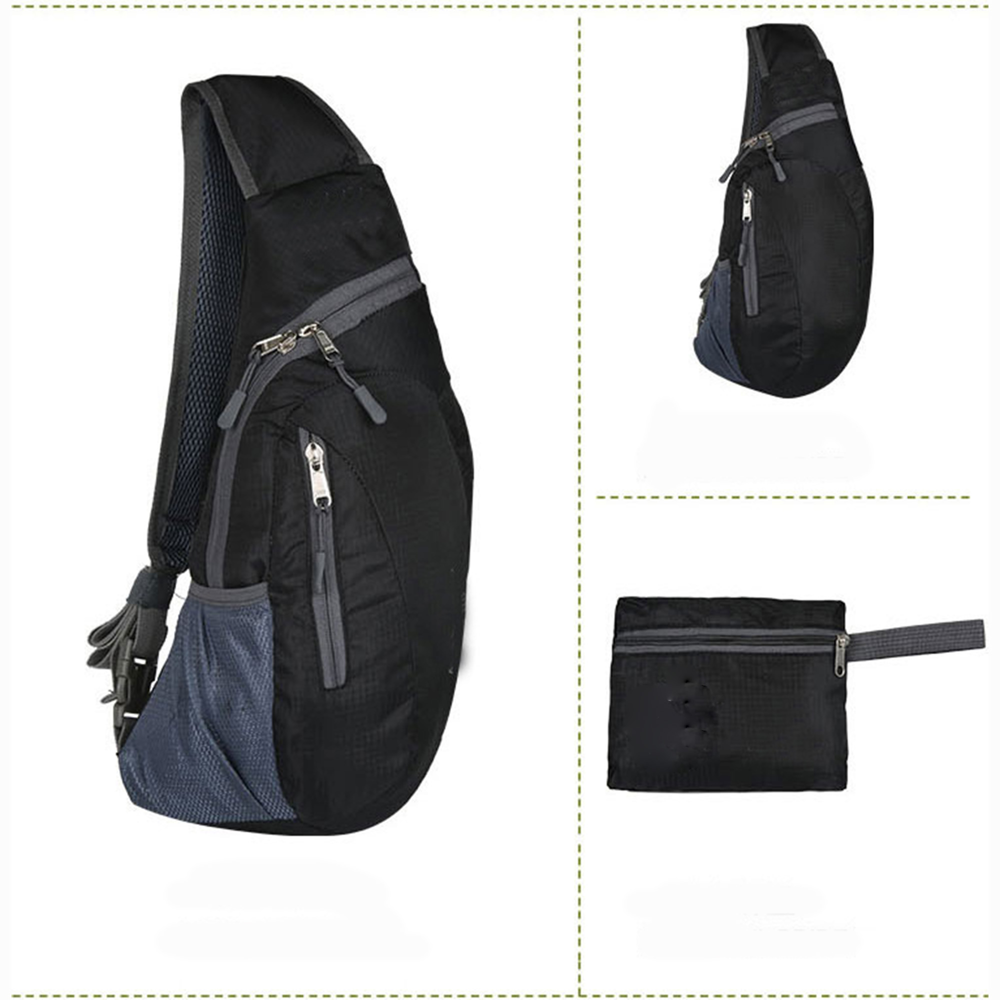 Lightweight Foldable Polyester Chest Bag w/ Adjustable Strap