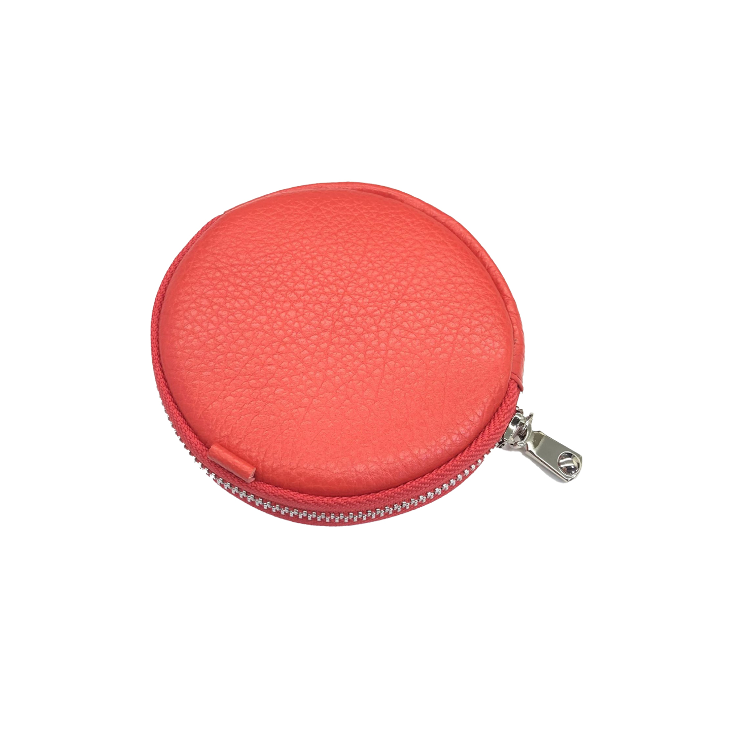Genuine Leather Round Coin Purse w/ Key Ring for Essentials