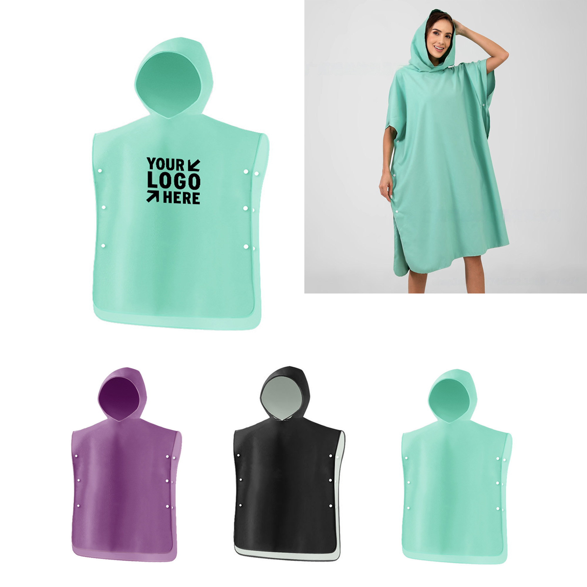 43.3" x 34.6'' Quick-Drying Microfiber Changing Robe w/ Hood