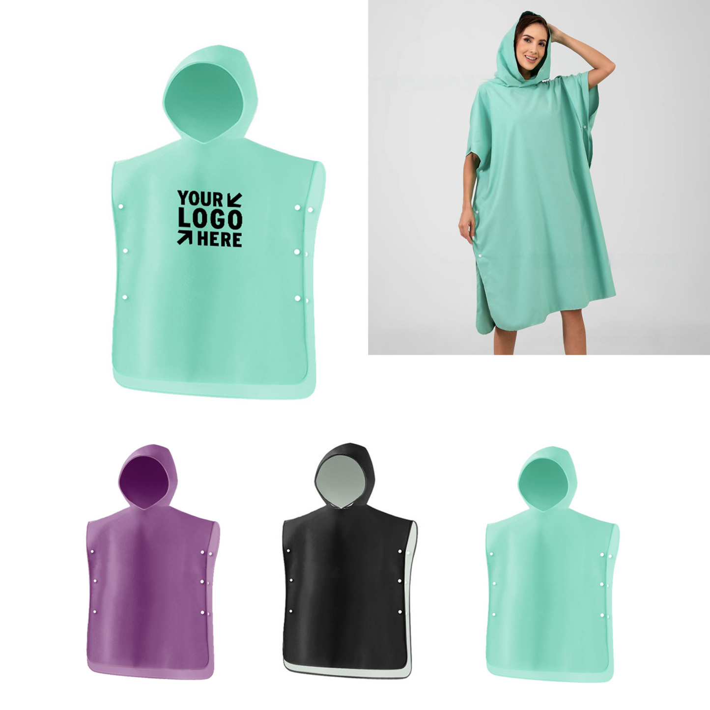 43.3" x 34.6'' Quick-Drying Microfiber Changing Robe w/ Hood