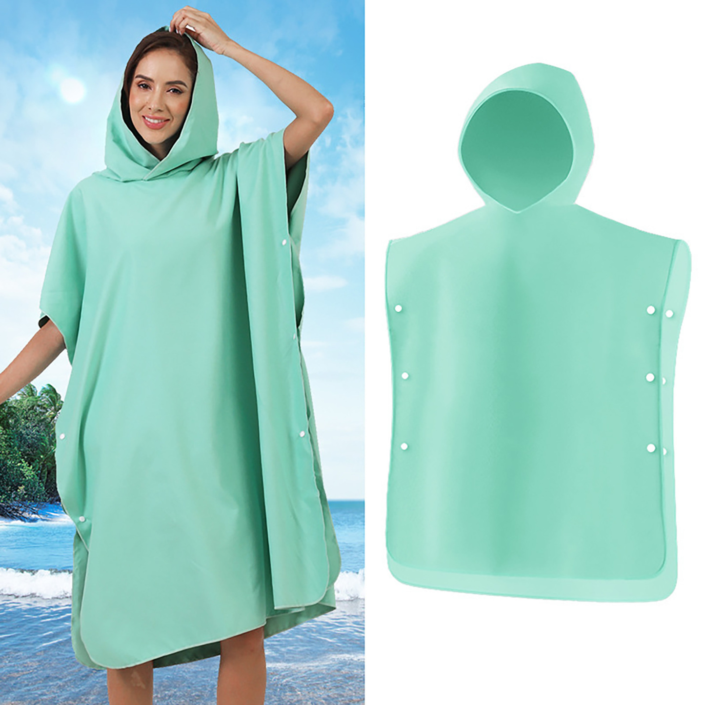 43.3" x 34.6'' Quick-Drying Microfiber Changing Robe w/ Hood