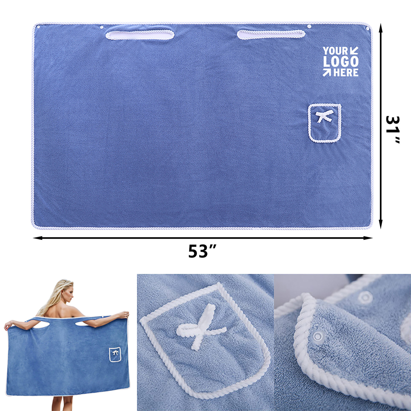 Coral Fleece Bath Wrap Soft Absorbent Wearable Towel