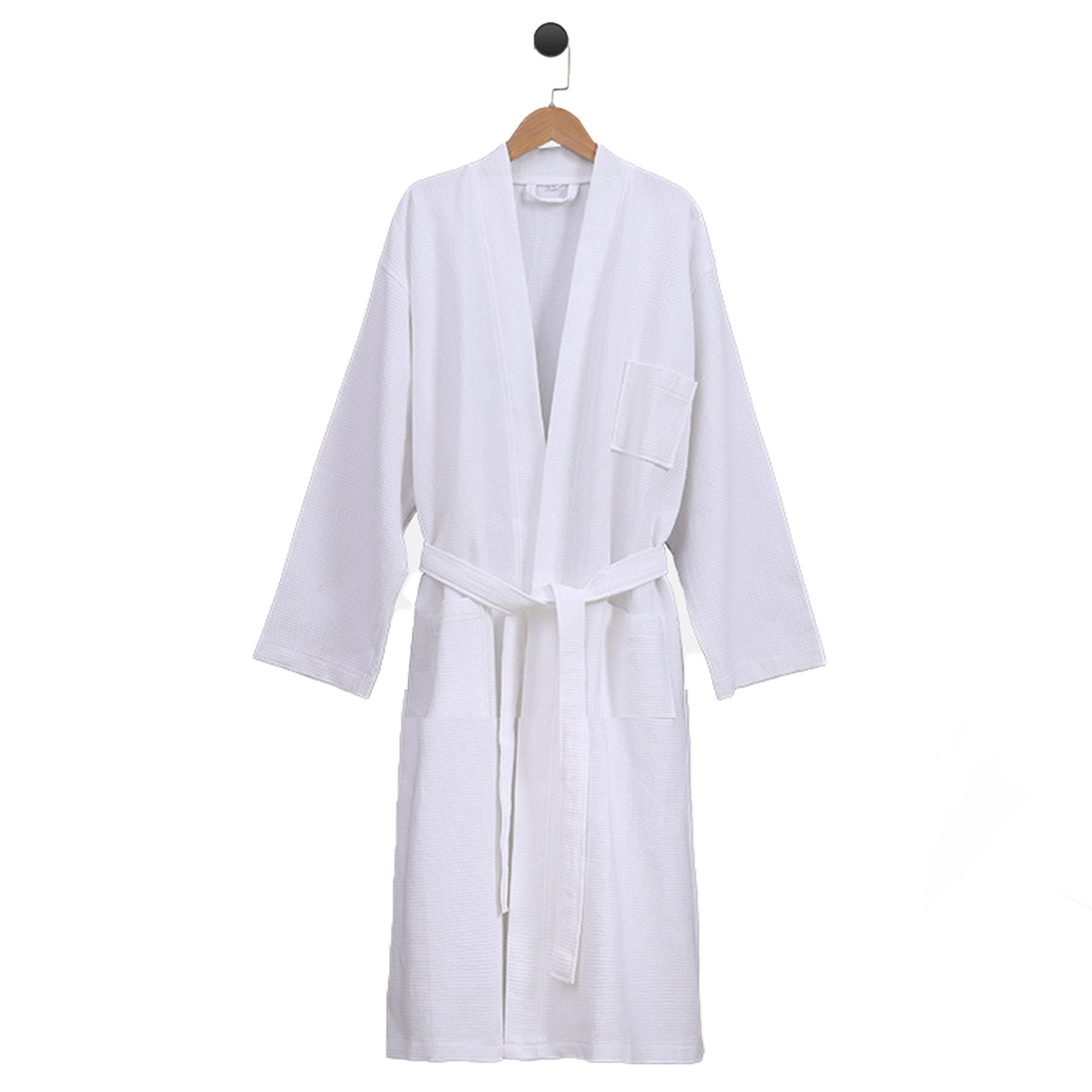 Hotel Embroidered Waffle Robe Kimono Bathrobe