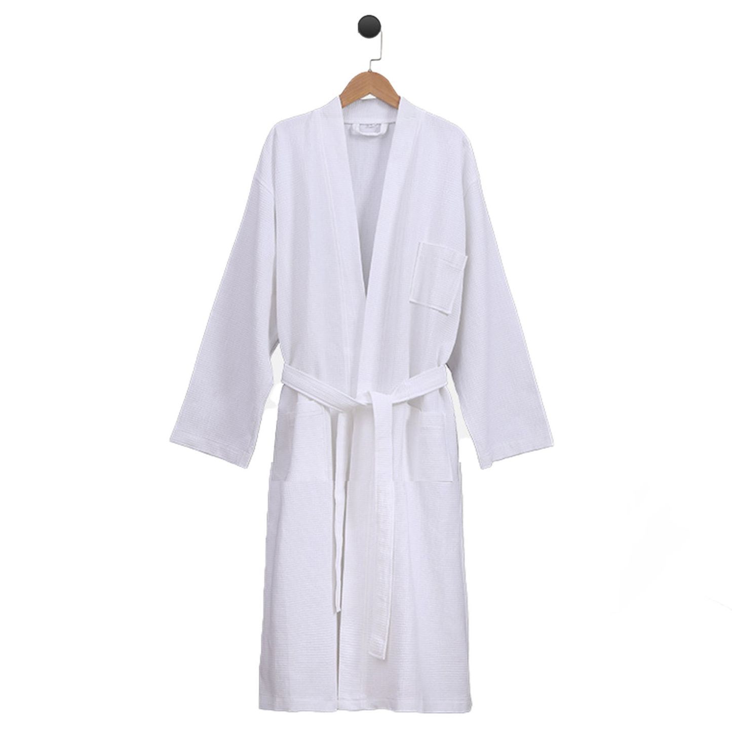 Hotel Embroidered Waffle Robe Kimono Bathrobe