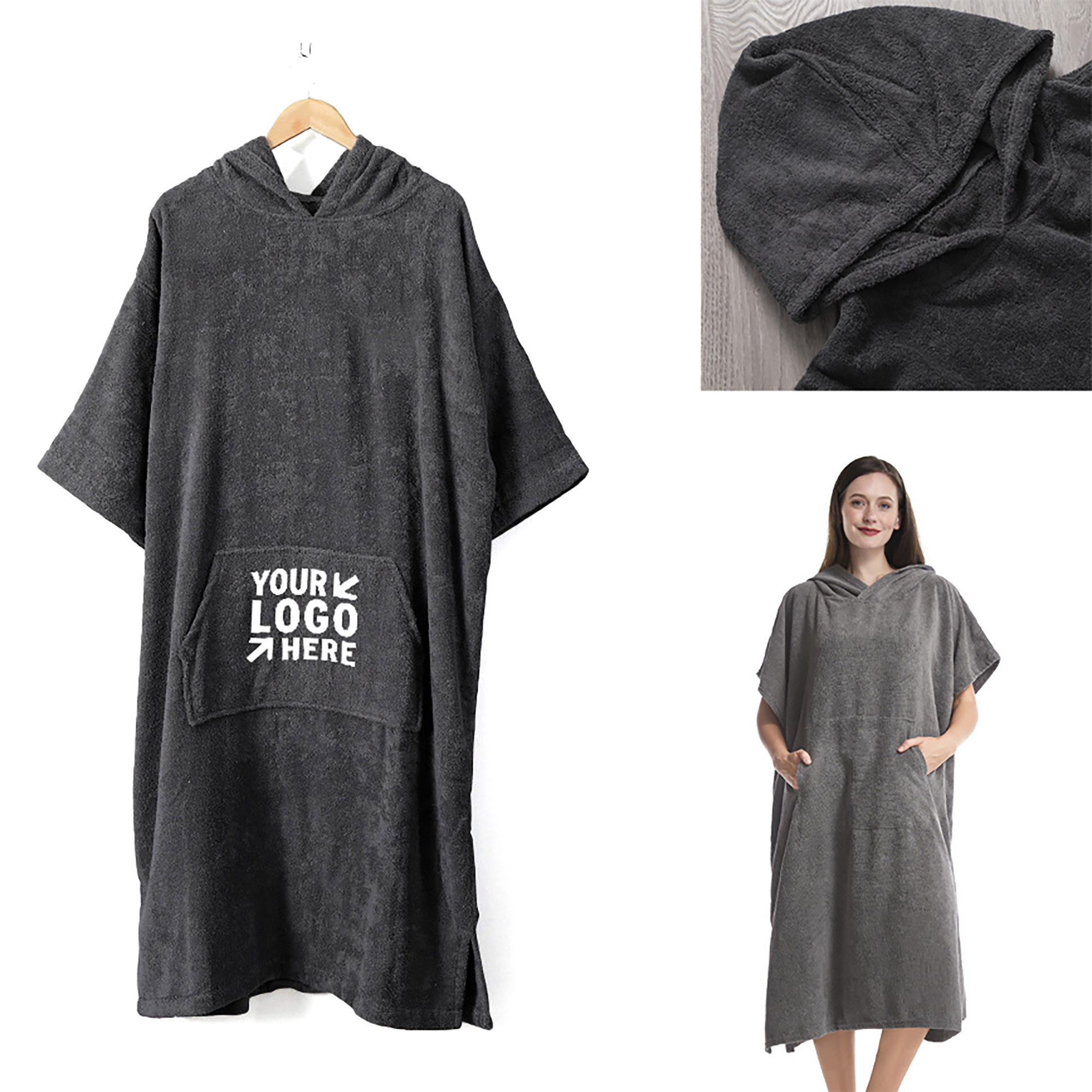 43'' x 33'' Surf Poncho Changing Robe with Hood