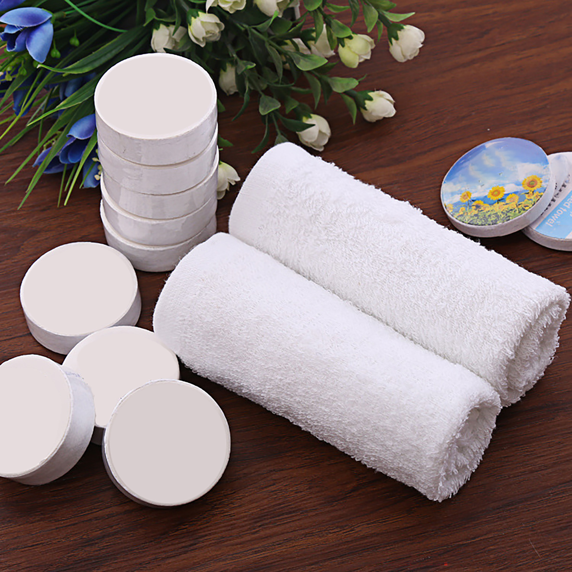 11.8" x 11.8" Disposable Compressed Towel Travel Portable