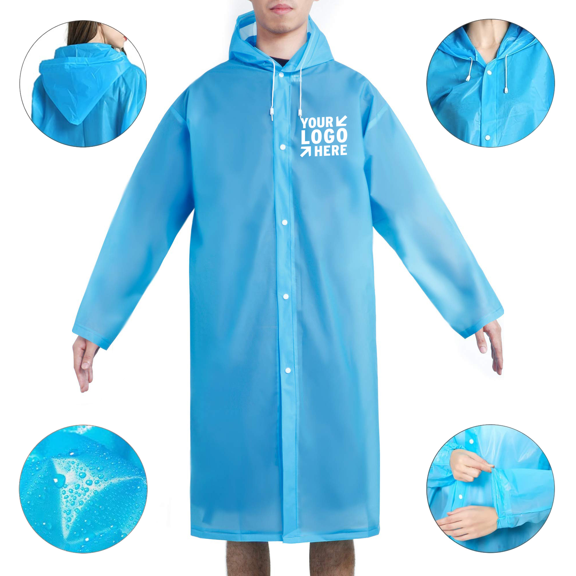 Adult Thickened Reusable EVA Long Raincoat