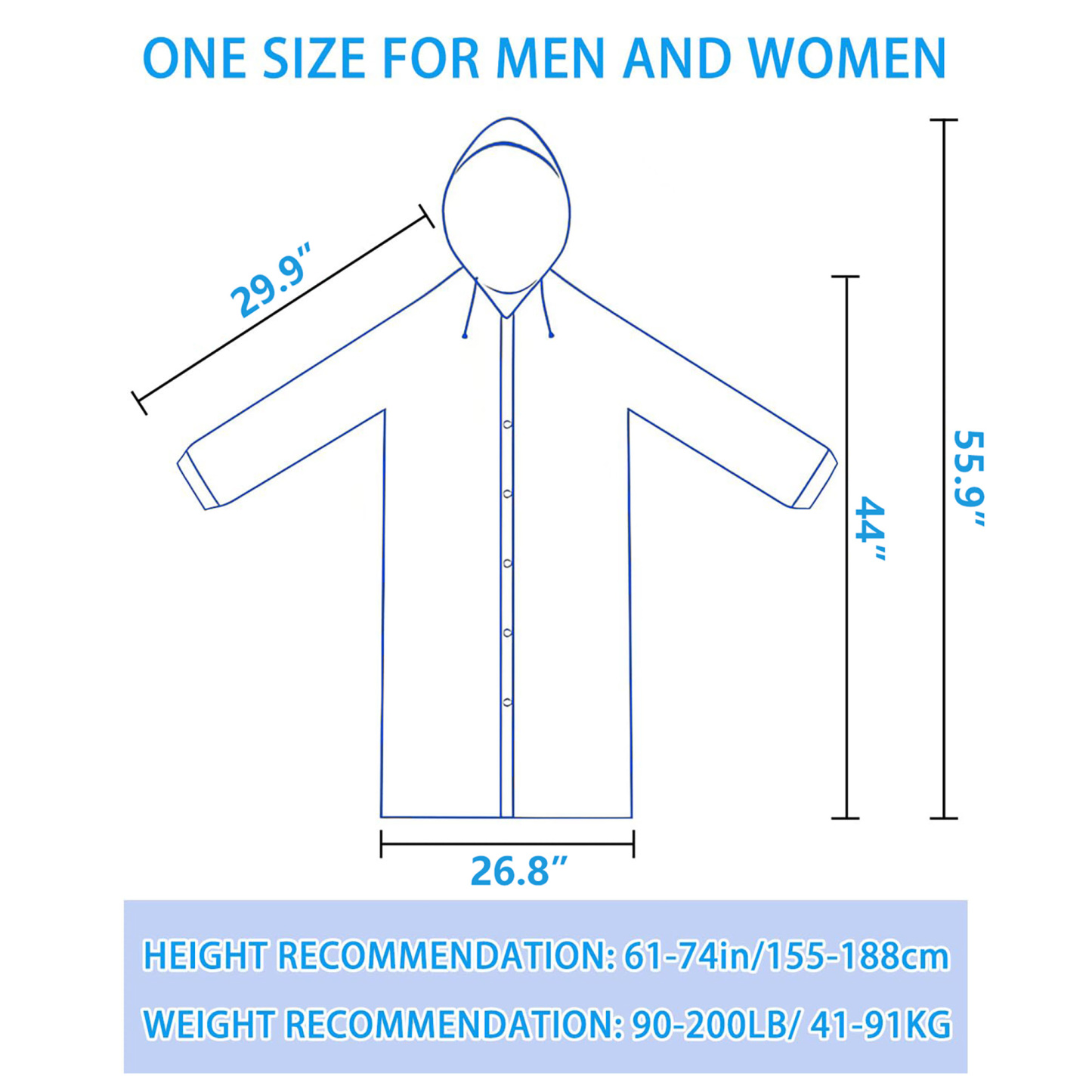 Adult Thickened Reusable EVA Long Raincoat