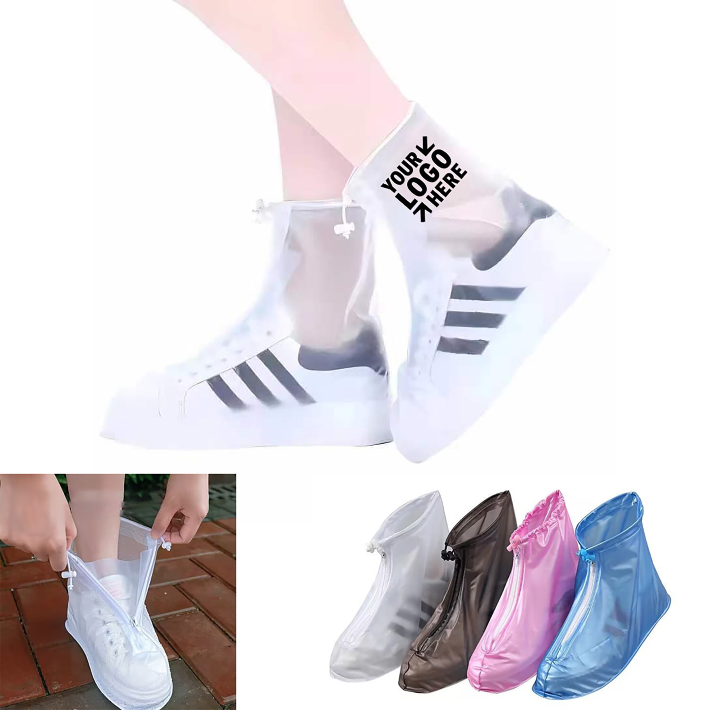 Thickened Mid-calf Non-slip Rainproof Shoe Covers